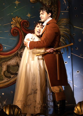 Josh Lovell as Tamino and Joelle Harvey as Pamina in The Magic Flute at Santa Fe Opera, 2026.
