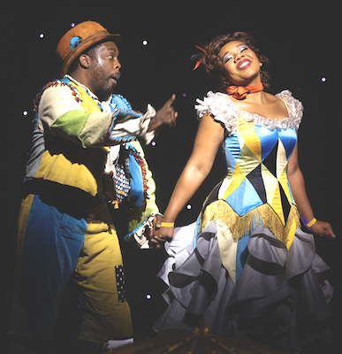 Jazmine Saunders as Papagena and Will Liverman as Papageno at Santa Fe Opera, 2026.